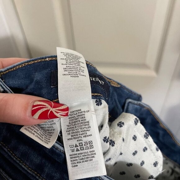 Lucky Brand Womens Dark Wash Distressed Stretch Lolita Skinny Jeans Size 2/26 - Picture 9 of 10